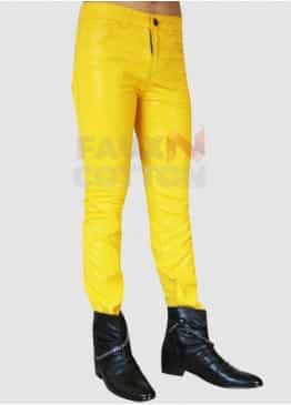 Freddie Mercury Yellow Leather Pant